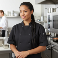 Jaleca Cozinha Manga Curta 405205 com Fecho por Molas