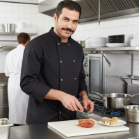 Jaleca Cozinha Manga Comprida 405206 com Fecho por Molas