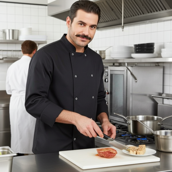 Jaleca Cozinha Manga Comprida 405206 com Fecho por Molas