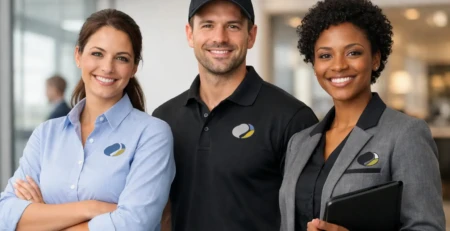 Uniformes empresariais com logotipo: o que conta