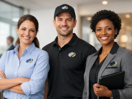 Uniformes empresariais com logotipo: o que conta