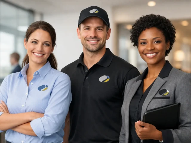 Uniformes empresariais com logotipo: o que conta