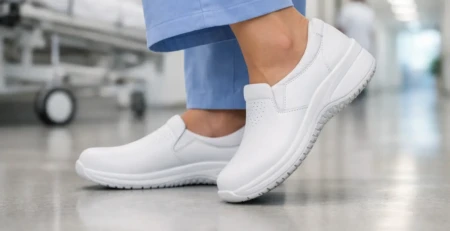 Sapatos hospitalares antiderrapantes para senhora