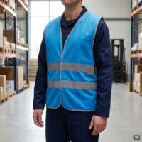 Colete de alta visibilidade HVTT03 com faixas reflectoras horizontais e fecho em velcro