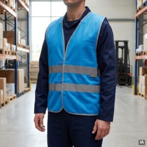 Colete de alta visibilidade HVTT03 com faixas reflectoras horizontais e fecho em velcro