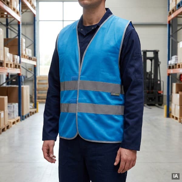 Colete de alta visibilidade HVTT03 com faixas reflectoras horizontais e fecho em velcro