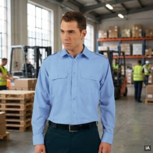 Camisa VIGILANT de manga comprida com bolsos frontais e platinas nos ombros