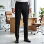 Calças clássicas homem K730 com presilhas para cinto e corte elegante
