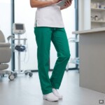 Calças estilo pijama 533001 sanitárias com cintura elástica e cordão ajustável