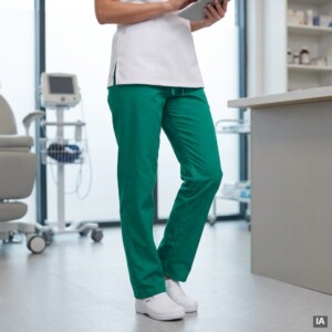 Calças estilo pijama 533001 sanitárias com cintura elástica e cordão ajustável