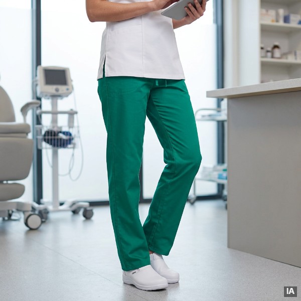 Calças estilo pijama 533001 sanitárias com cintura elástica e cordão ajustável