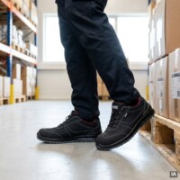 Sapatilha em Pele Nobuck GLIDE Sapato em pele nobuck GLIDE com atacadores e costuras reforçadas para trabalho
