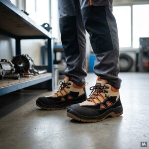 Bota Biqueira de Aço S1P P3001 com sola antiderrapante e cano acolchoado para trabalho